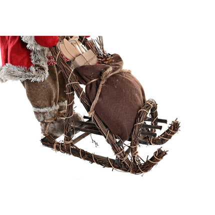 Deko-Figur DKD Home Decor Rot Grau Holz Polyester Weihnachtsmann (42 x 22 x 48 cm)