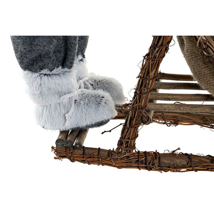 Deko-Figur DKD Home Decor Rot Grau Holz Polyester Weihnachtsmann (42 x 22 x 48 cm)