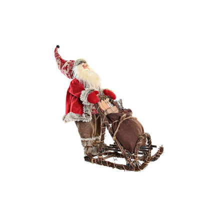 Deko-Figur DKD Home Decor Rot Grau Holz Polyester Weihnachtsmann (42 x 22 x 48 cm)