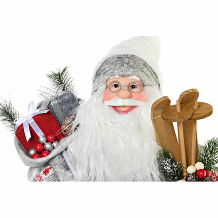Weihnachtsschmuck DKD Home Decor Weihnachtsmann Rot Grau Holz Polyester Weiß PVC (32 x 20 x 64 cm)