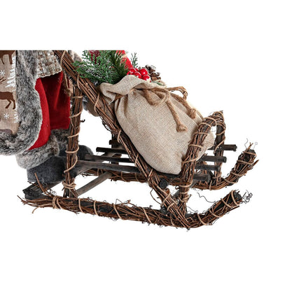 Weihnachtsschmuck DKD Home Decor Holz Polyester Weihnachtsmann (42 x 22 x 48 cm)