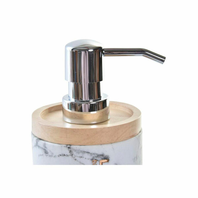 Seifenspender DKD Home Decor Marmor natürlich Weiß Kautschuk Harz (9 x 7,7 x 17,5 cm)