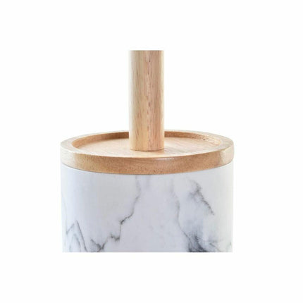 Toilettenbürste DKD Home Decor Scandi natürlich Aluminium Weiß Kautschuk Harz (10,3 x 10,3 x 38 cm)