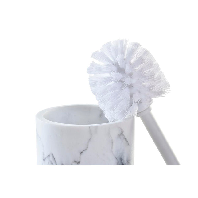 Toilettenbürste DKD Home Decor Scandi natürlich Aluminium Weiß Kautschuk Harz (10,3 x 10,3 x 38 cm)