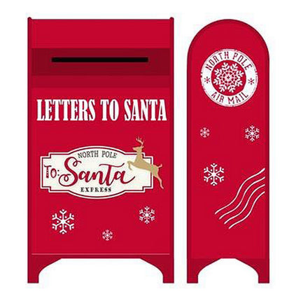 Briefkasten DKD Home Decor Weihnachten Rot Metall Weiß (34,5 x 21,5 x 61,5 cm)