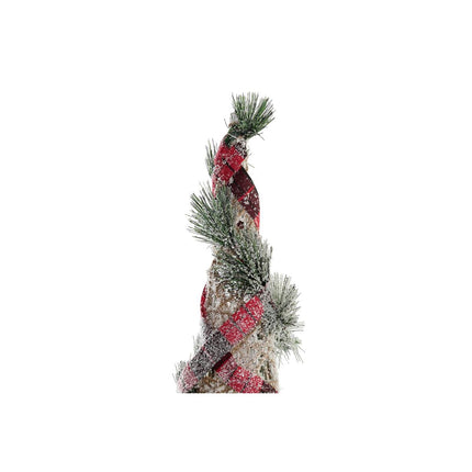Dekoration DKD Home Decor Weihnachten LED Kegel 3 Stücke Rattan Verschneit (20 x 20 x 80 cm)