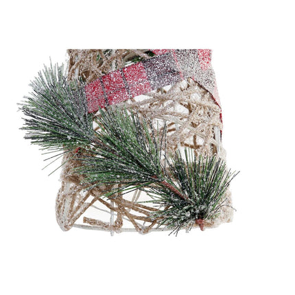 Dekoration DKD Home Decor Weihnachten LED Kegel 3 Stücke Rattan Verschneit (20 x 20 x 80 cm)