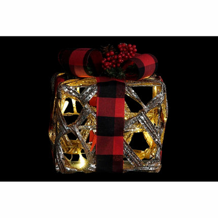 Set dekorativer Karten DKD Home Decor Silberfarben LED Rattan Glitzernd (25 x 25 x 30 cm)