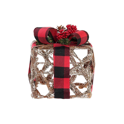 Set dekorativer Karten DKD Home Decor Silberfarben LED Rattan Glitzernd (25 x 25 x 30 cm)
