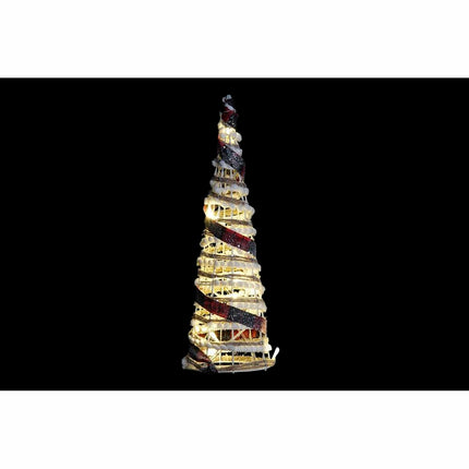 Dekoration DKD Home Decor Weihnachten LED Kegel 3 Stücke Rattan (20 x 20 x 80 cm)