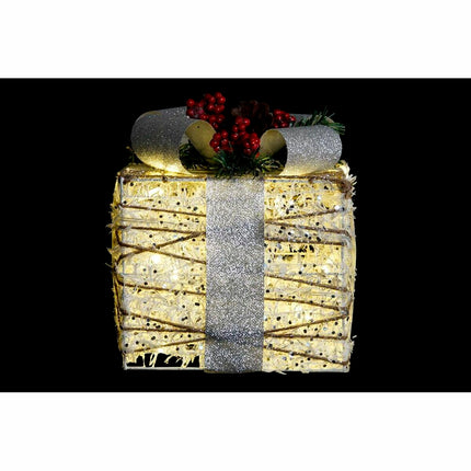 Set dekorativer Karten DKD Home Decor Weiß LED Rattan (25 x 25 x 30 cm)