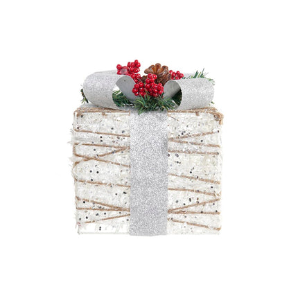 Set dekorativer Karten DKD Home Decor Weiß LED Rattan (25 x 25 x 30 cm)