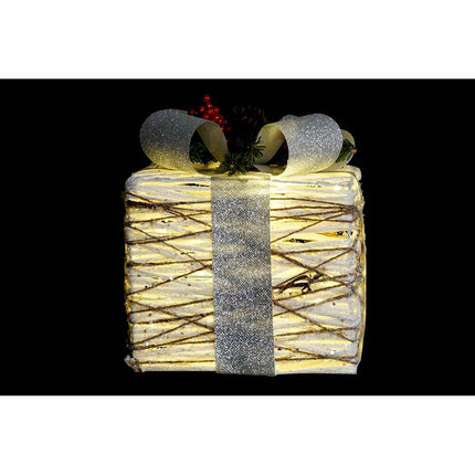 Set dekorativer Karten DKD Home Decor Weiß LED Rattan (25 x 25 x 28 cm)