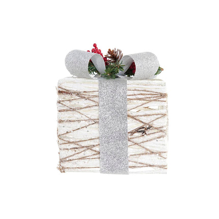 Set dekorativer Karten DKD Home Decor Weiß LED Rattan (25 x 25 x 28 cm)
