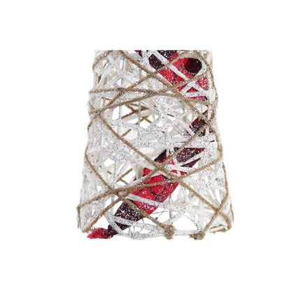Dekoration DKD Home Decor Weihnachten LED Kegel 3 Stücke Rattan Verschneit (20 x 20 x 80 cm)