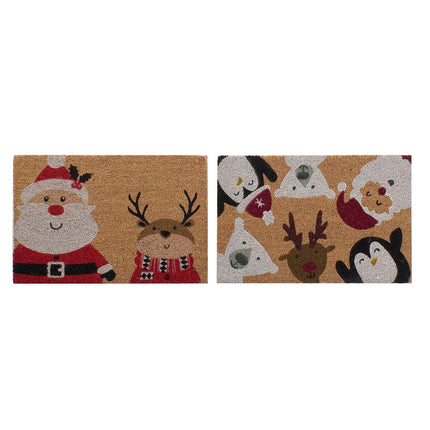 Fußmatte DKD Home Decor Weihnachten PVC Kokosnuss Faser (60 x 40 x 1,5 cm) (2 Stück)