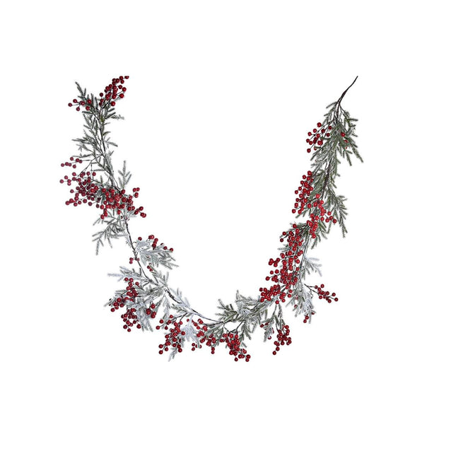 LED-Kugel-Girlande DKD Home Decor Rot Weiß grün PE (180 x 20 x 20 cm)