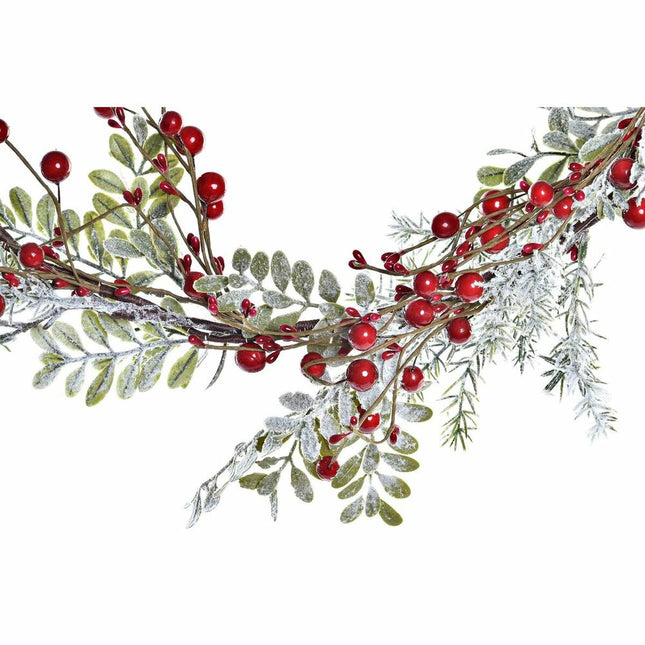 Weihnachtsgirlande DKD Home Decor Rot Weiß grün PE Verschneit (180 x 20 x 20 cm)