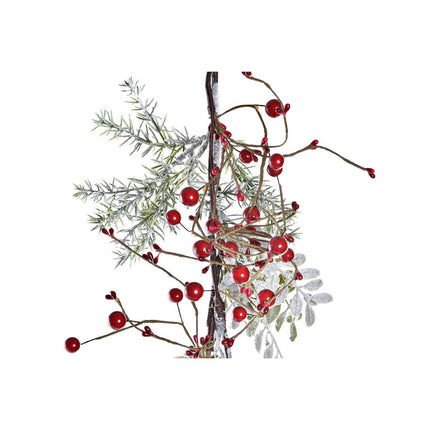 Weihnachtsgirlande DKD Home Decor Rot Weiß grün PE Verschneit (180 x 20 x 20 cm)