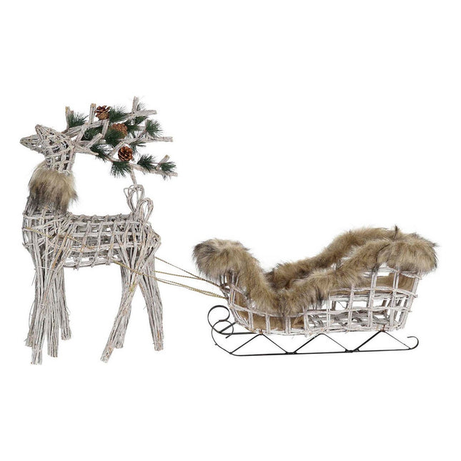 Weihnachtsschmuck DKD Home Decor Rentier korb (58 x 30 x 30 cm) (3 Stücke)
