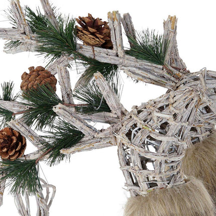 Weihnachtsschmuck DKD Home Decor Rentier korb (58 x 30 x 30 cm) (3 Stücke)