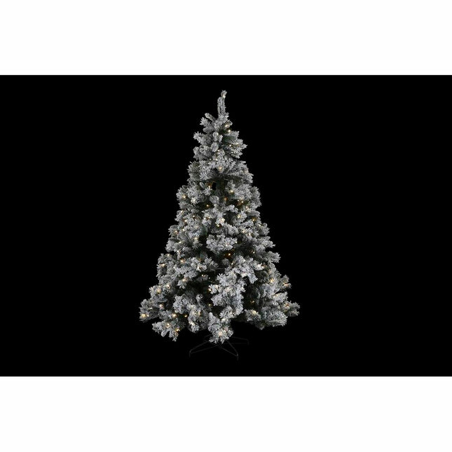 Weihnachtsbaum DKD Home Decor Metall Polyäthylen Weiß grün Verschneit (130 x 130 x 218 cm)
