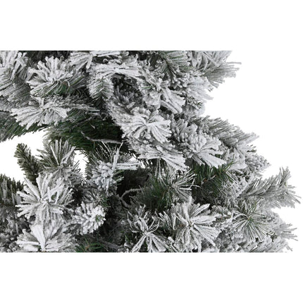 Weihnachtsbaum DKD Home Decor Metall Polyäthylen Weiß grün Verschneit (130 x 130 x 218 cm)