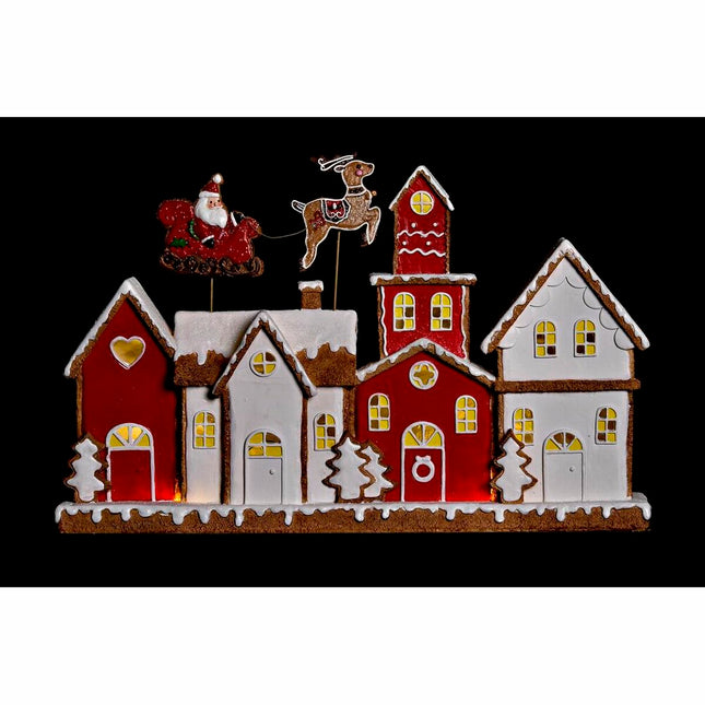 Weihnachtsschmuck DKD Home Decor Haus Harz (41 x 7,5 x 27 cm)