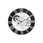 Wanduhr DKD Home Decor Holz Schwarz Weiß Eisen Zahnräder (60 x 4 x 60 cm)
