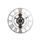 Wanduhr DKD Home Decor Silberfarben Schwarz MDF Eisen Zahnräder Loft (60 x 4 x 60 cm)