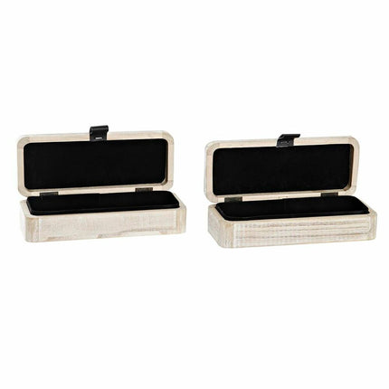 Box-Schmuckkästchen DKD Home Decor natürlich Holz MDF (20 x 8 x 5 cm) (2 Stück)