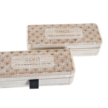 Box-Schmuckkästchen DKD Home Decor natürlich Holz MDF (20 x 8 x 5 cm) (2 Stück)