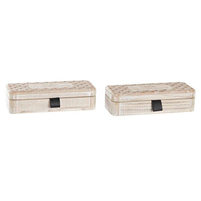 Box-Schmuckkästchen DKD Home Decor natürlich Holz MDF (20 x 8 x 5 cm) (2 Stück)