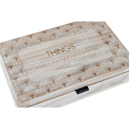 Dekorative Box DKD Home Decor 28 x 18 x 6,5 cm natürlich Holz MDF (2 Stück)