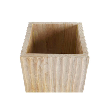 Satz Blumentöpfe DKD Home Decor natürlich Schwarz Metall Holz Loft (23 x 23 x 80 cm) (2 pcs)