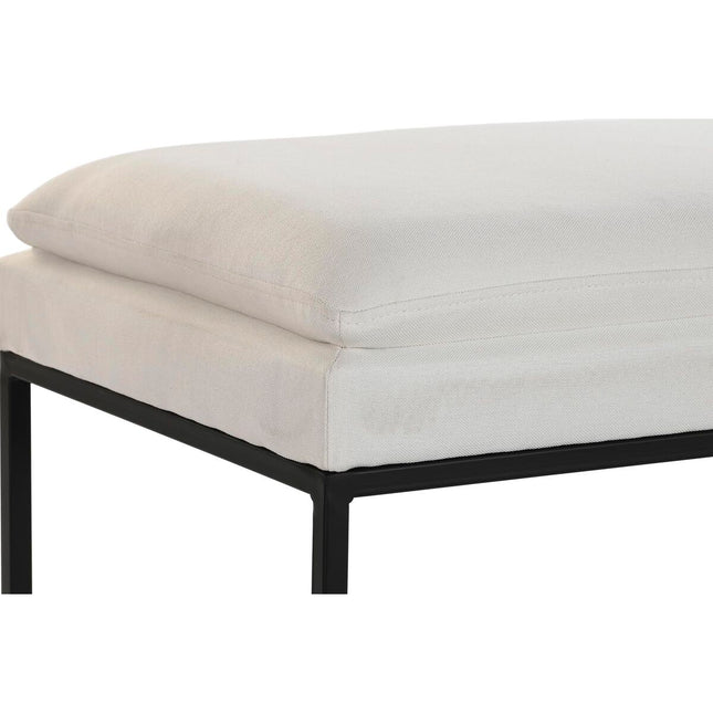 Fußstütze DKD Home Decor Schwarz Polyester Weiß Eisen Moderne (60 x 40 x 42 cm)