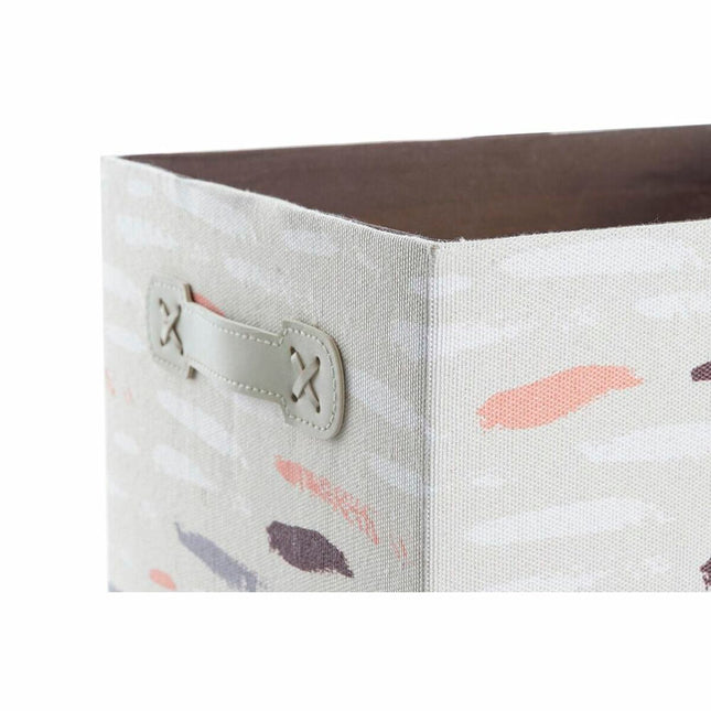 Korb-Set DKD Home Decor Braun Grau Orange Polyester (32 x 24 x 18 cm) (3 Stück)