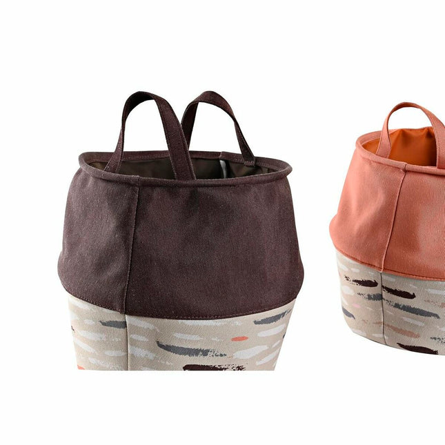 Korb für schmutzige Wäsche DKD Home Decor Polyester (28 x 28 x 30 cm) (3 Stück)