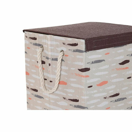 Korb für schmutzige Wäsche DKD Home Decor mit Deckel Polyester (36 x 36 x 55 cm) (3 Stück)