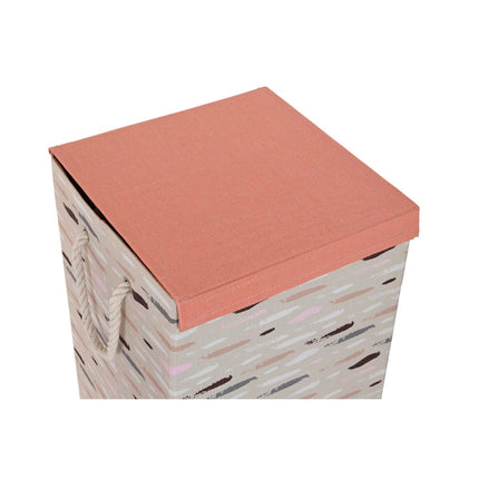 Korb für schmutzige Wäsche DKD Home Decor mit Deckel Polyester (36 x 36 x 55 cm) (3 Stück)