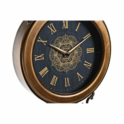 Wanduhr DKD Home Decor 27 x 7,5 x 57,5 cm Kristall Schwarz Gold Eisen Pendel (2 Stück)