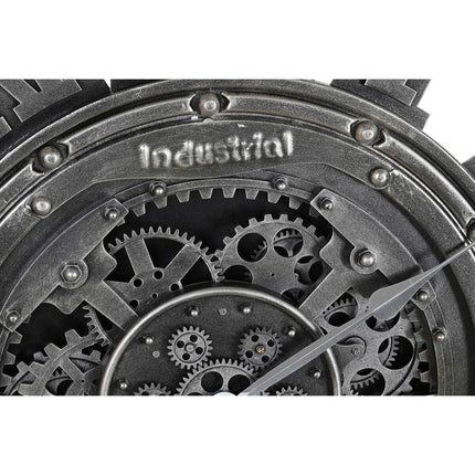 Wanduhr DKD Home Decor Zahnräder Silberfarben Eisen 117 x 9,5 x 117 cm
