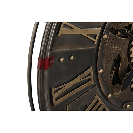 Wanduhr DKD Home Decor Zahnräder Schwarz Gold Eisen (80 x 6,5 x 80 cm)