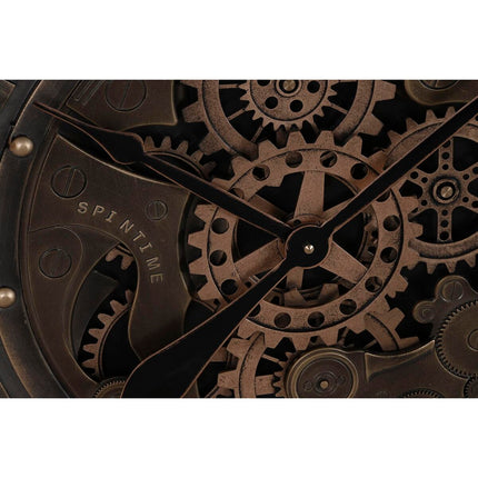 Wanduhr DKD Home Decor Zahnräder Schwarz Gold Eisen (80 x 6,5 x 80 cm)