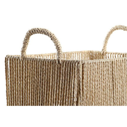 Korb-Set DKD Home Decor Metall Naturfaser (40 x 30 x 25 cm)