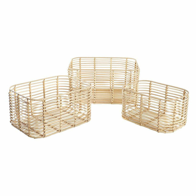 Korb-Set DKD Home Decor Metall Polypropylen 40 x 30 x 20 cm Boho
