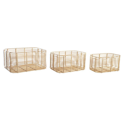 Korb-Set DKD Home Decor Metall Polypropylen 40 x 30 x 20 cm Boho