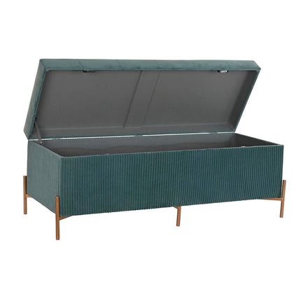 Bettfußbank DKD Home Decor Polyester MDF grün Glamour (115 x 40 x 45 cm)