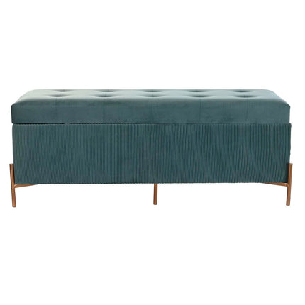 Bettfußbank DKD Home Decor Polyester MDF grün Glamour (115 x 40 x 45 cm)