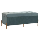 Bettfußbank DKD Home Decor Polyester MDF grün Glamour (115 x 40 x 45 cm)